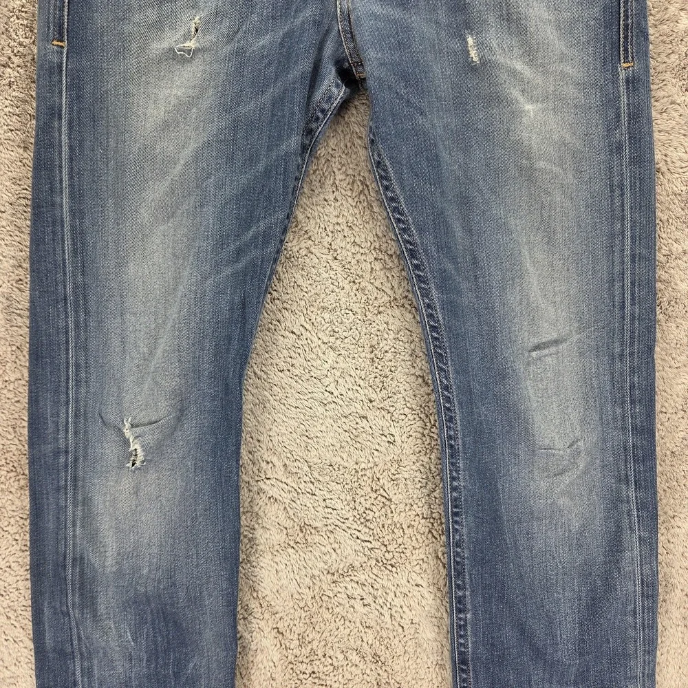 Diesel Jeans Mens 30x32 Blue Akee Regular Slim Tapered Button Fly Stretch 084GG